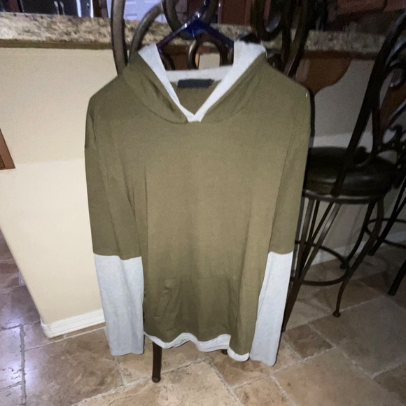 Buckle Military Green & Gray Long Sleeved Hoodie Sz L - Picture 5 of 10